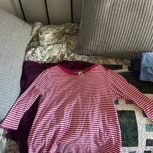 Girls' Pink Striped Long-Sleeve Tee